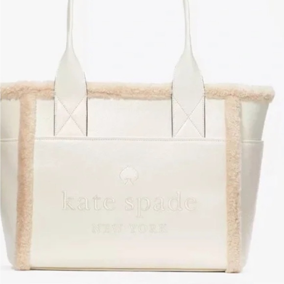 kate spade Handbags - Kate Spade Cream and Tan Tote Bag